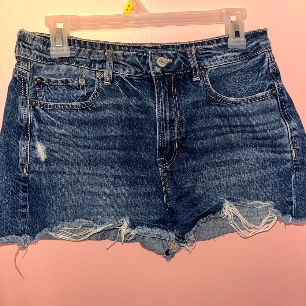 American Eagle Outfitters Distressed Blue Jean Shorts